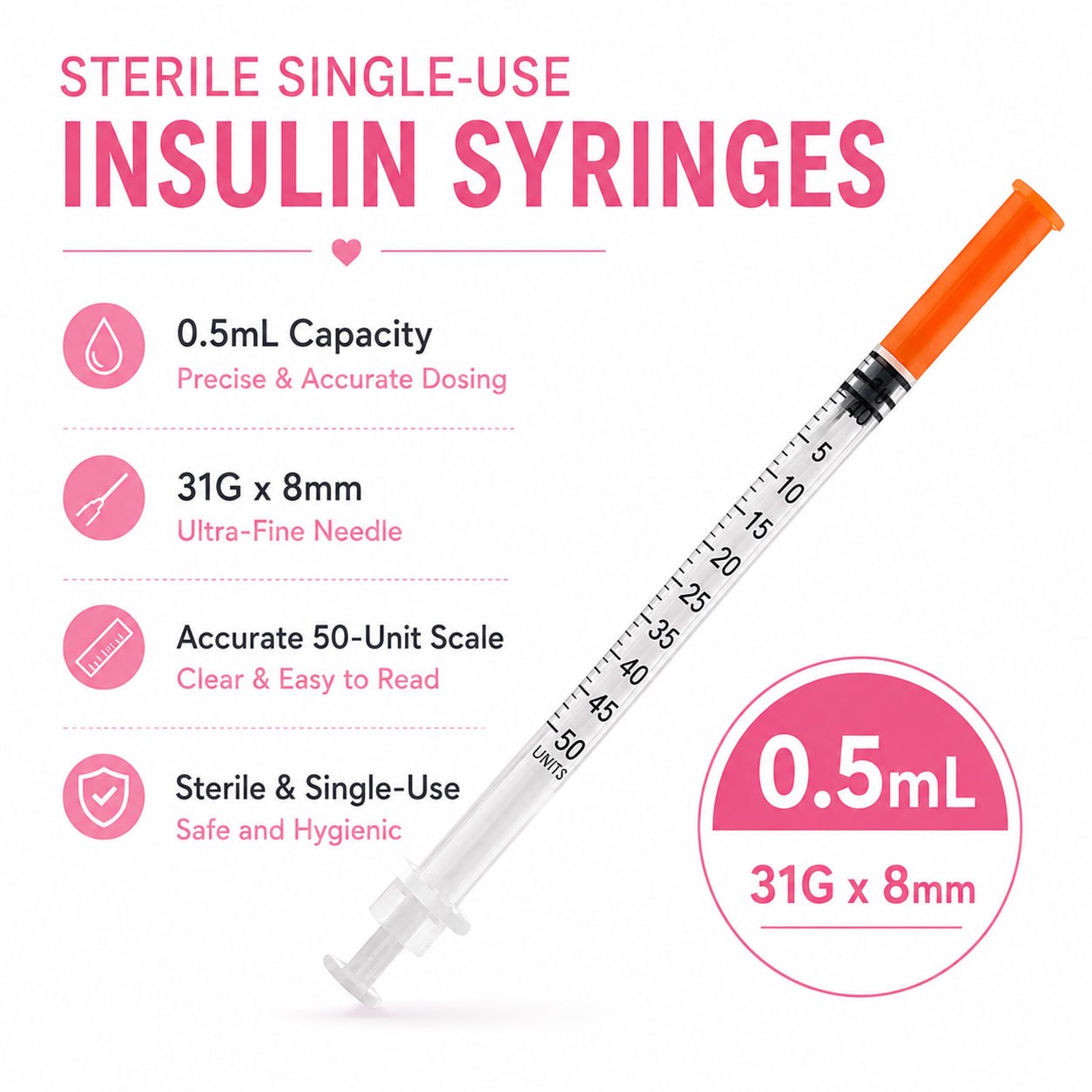 Syringe 31G 0.5mL
